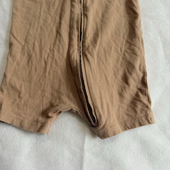 H&M Tan Romper Zip Up Shorties Outfit Tan Baby Boy 3 Months Gender Neutral - Picture 4 of 6